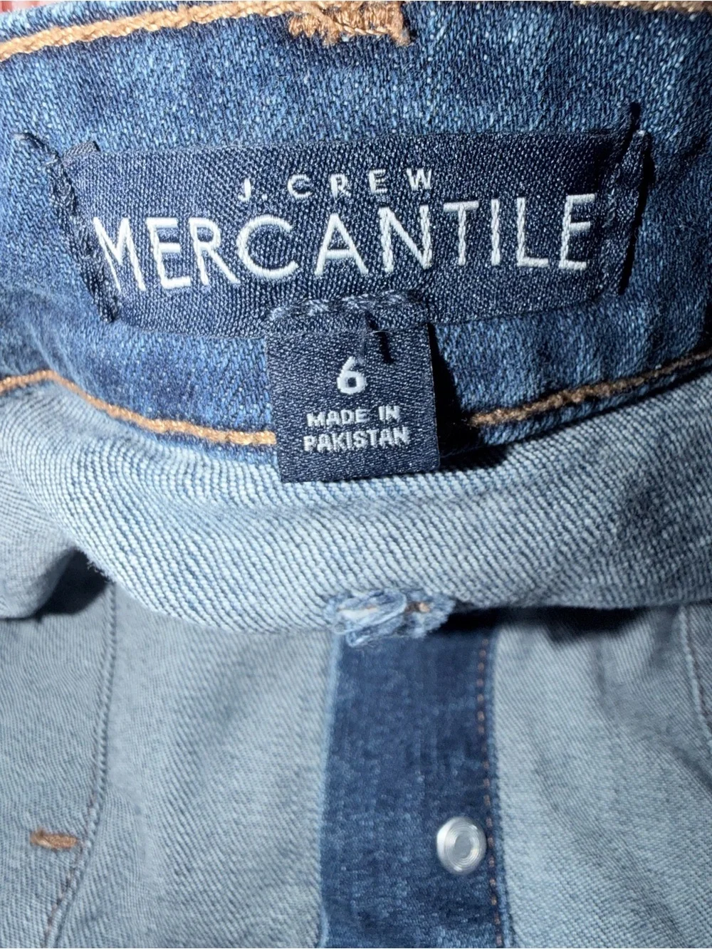 J crew Mercantile Sz 6 Dark Blue Denim Button-Front Mini Skirt western concert - Picture 5 of 5